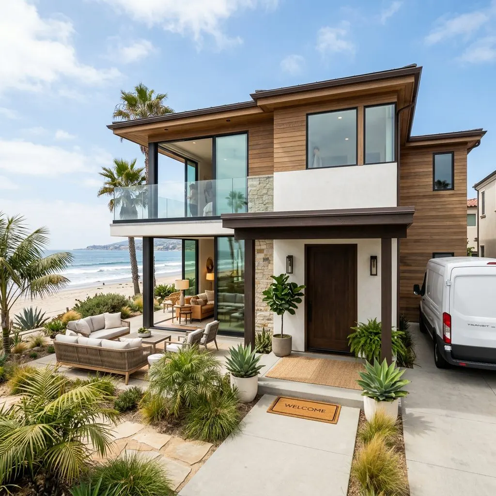 California vacation rental property requiring discreet cleanup with booking schedule and guest privacy management - California