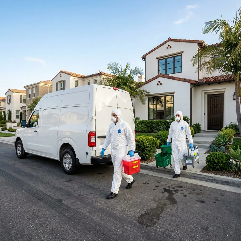 Who cleans a Los Angeles crime scene after police release the property