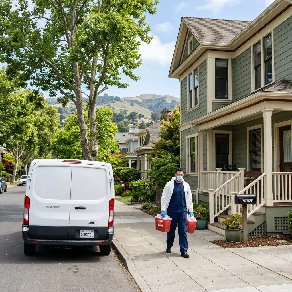 Classic Oakland duplex rental property where landlords coordinate professional blood and trauma cleanup - Oakland, CA