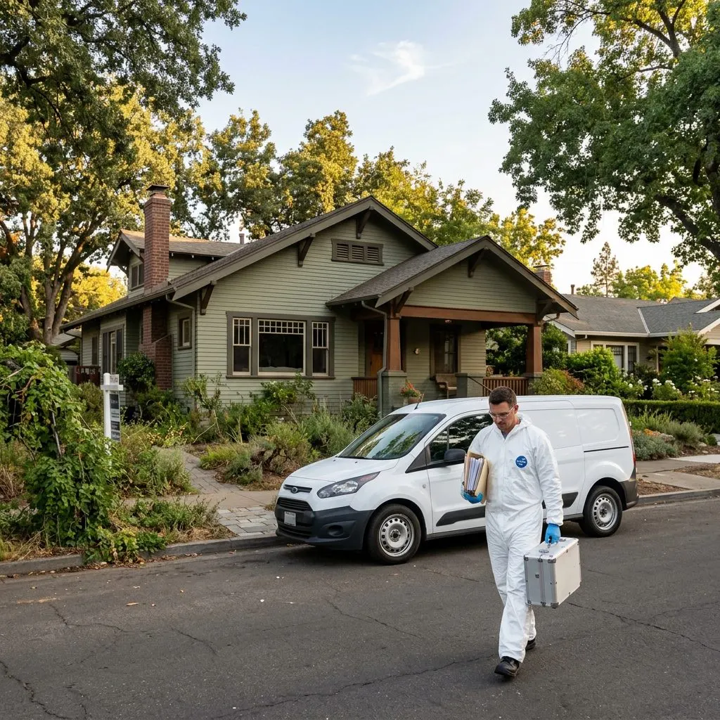 Sacramento Craftsman home in a tree-lined neighborhood requiring estate property remediation after an unattended death - Sacramento, CA